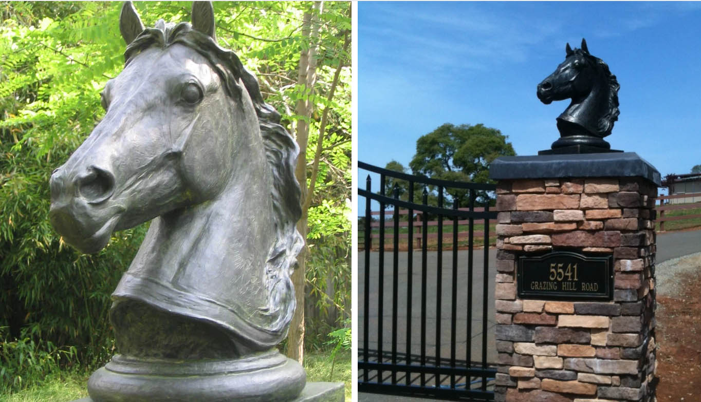 Gate Post Horse Head sculpture